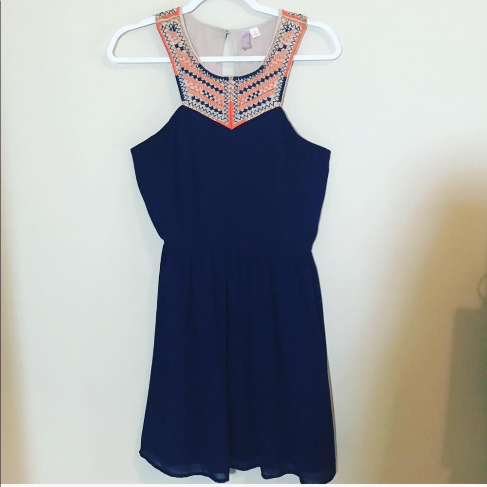 Price Drop❗️Alya blue Aztec print dress